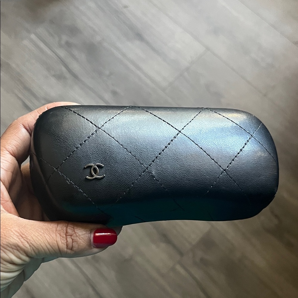 Chanel Black Quilted Leather Sunglass Case